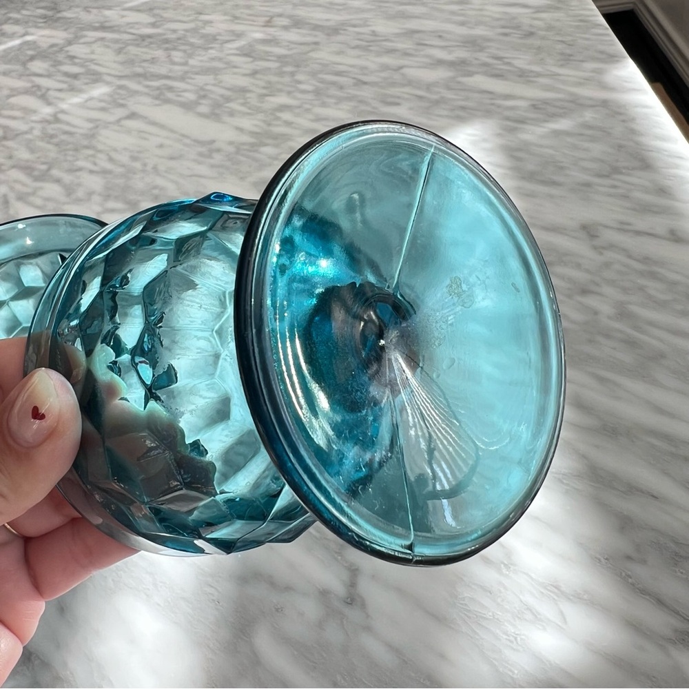 Vintage Colony Riviera Blue Dessert Glass Set - Picture 3 of 6